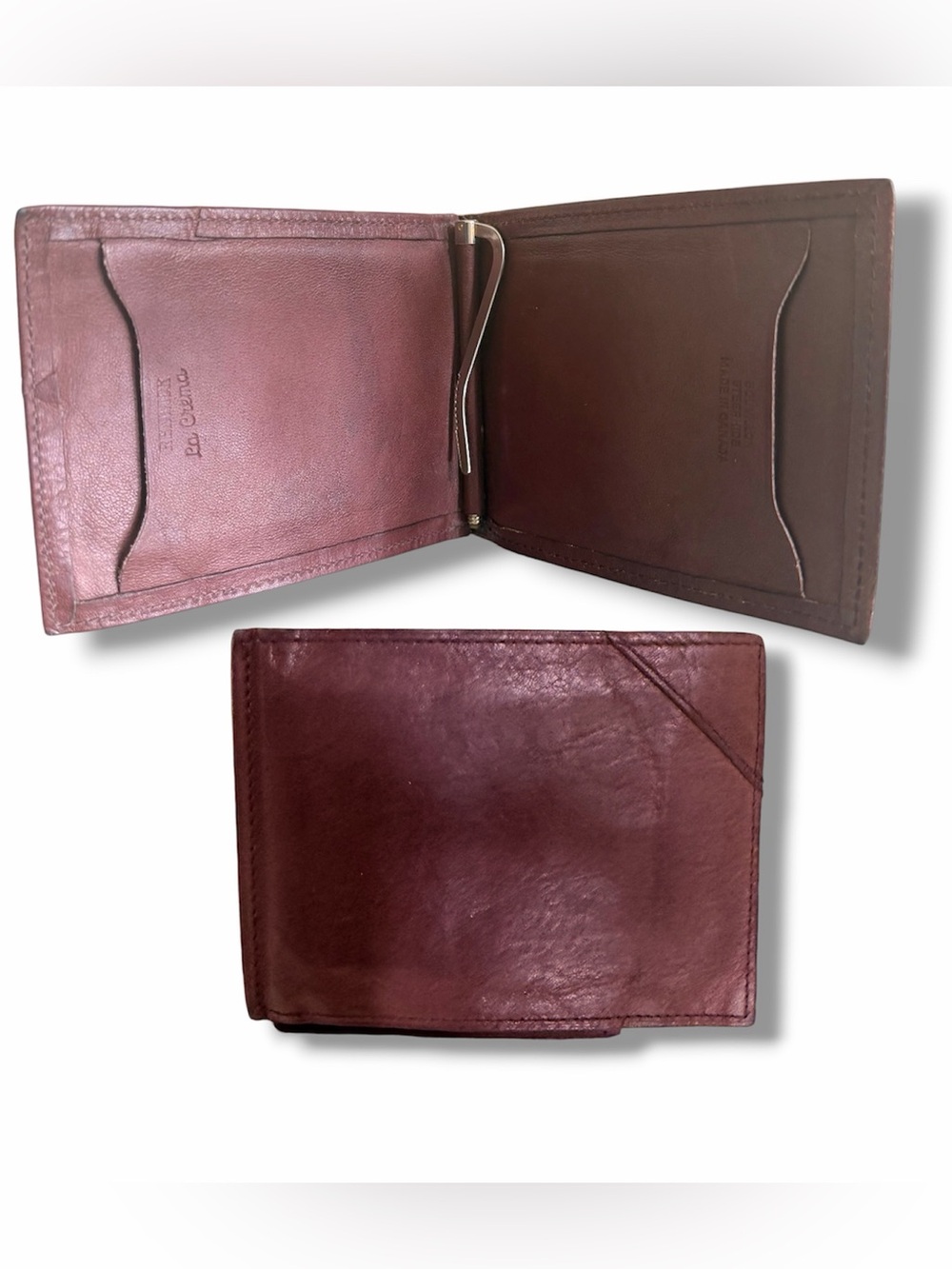 Renwick La Crema Full Grain Italian Leather Billfold Money Clip Wallet